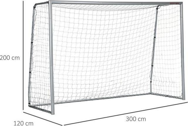 Image du produit Swisshandel24 Fussballtor mit PE-Netzgewebe, Fussball-Tor für Kinder und Erwachsene, Stahl, Grau