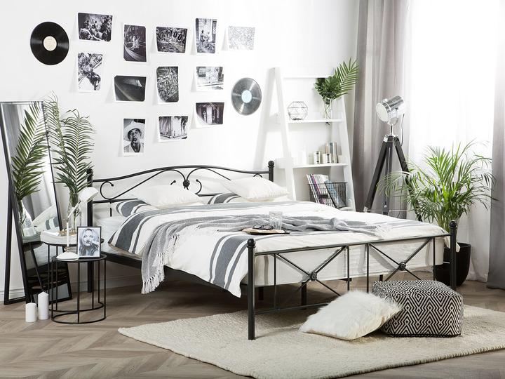 Actual product image Beliani Metal bed black slatted frame 160 x 200 cm RODEZ (160 x 200 cm)