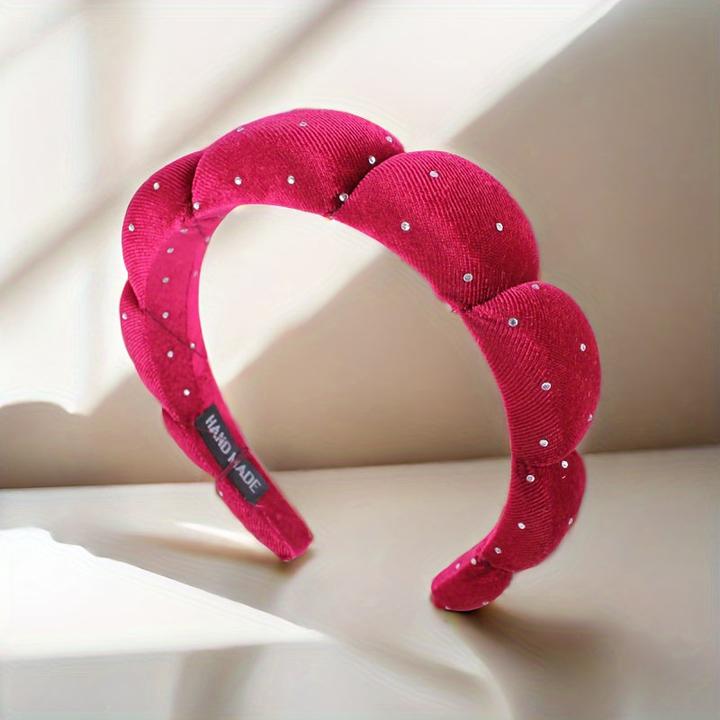 Actual product image Activity Board Samt Wolke geformt Strass Stirnbänder, einfachen Stil, weichen Schwamm Haarbänder für Gesicht