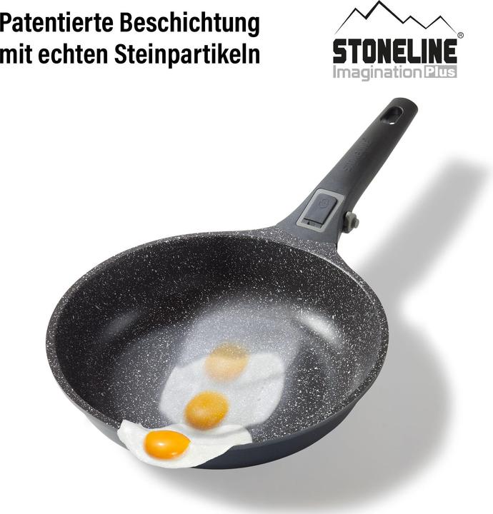 Produktbild Stoneline Imagination PLUS Kochgeschirr-Set, 8-tlg., mit abnehmbaren Griffen (Pfannenset + Topfset, Gusseisen)