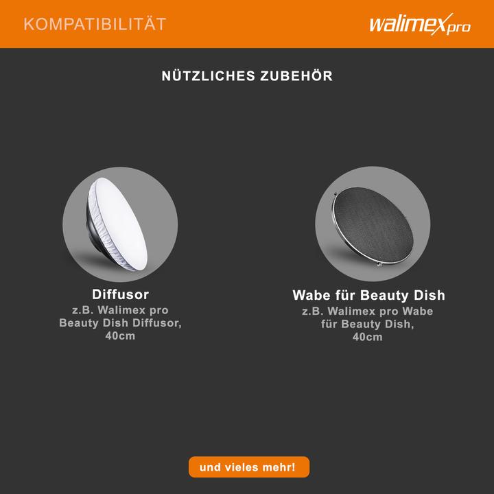 Produktbild Walimex pro Beauty Dish für & K 40cm (Beauty Dish, 40 cm)
