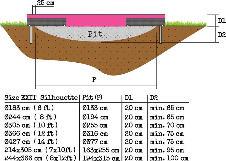 Produktbild Exit Silhouette Ground Rect mit Sicherheitsnetz (273 cm)