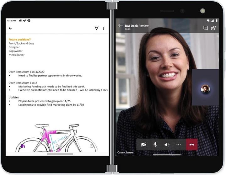 Immagine prodotto Microsoft Surface Duo (128 GB, Ghiacciaio, 8.10", Doppia SIM, 11 Mpx, 4G)