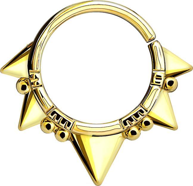 Star Piercing Septum Ring fünf dreiecke 14k vergoldet (Messing)