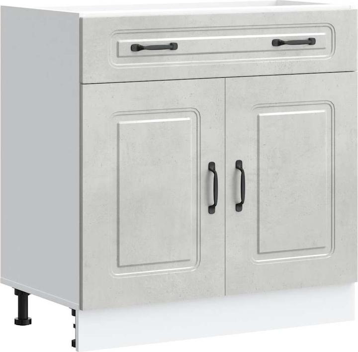 Image du produit VidaXL Élément bas de cuisine Kalmar Gris béton Bois composite Élément bas d'évier (80 x 46 x 81.5 cm)