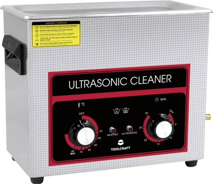Toolcraft USC-650 Ultraschallreiniger Schmuck, Werkstatt, Bürobedarf 180 W 6.5 l (40 kHz, 6500 ml)