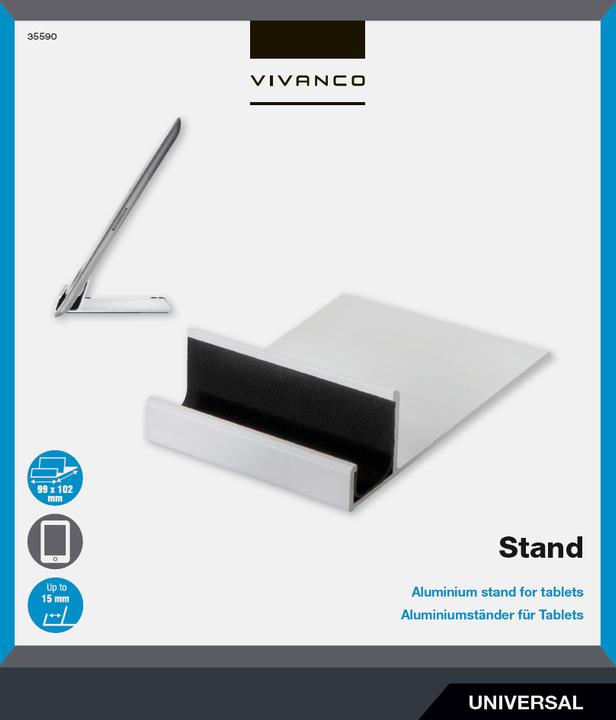 Actual product image Vivanco Tabtool Universal Aluminium Stand for Internet Tablets and