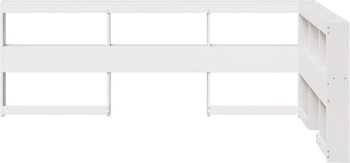 Produktbild VidaXL Kopfteil mit Bücherregal L-Form Weiss 120 cm Massivholz Kiefer
