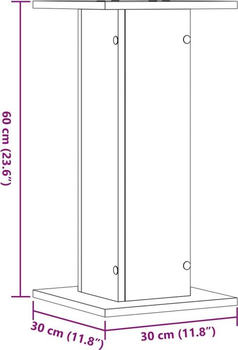 Immagine prodotto VidaXL Supporto per diffusori 2 pezzi 30 x 30 x 60 cm (1 coppia, Cavalletto)