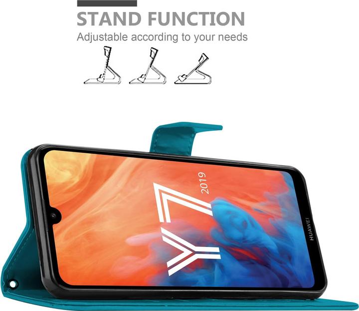 Produktbild Cadorabo Flower Book Hülle für Huawei Y7 2019 / Y7 PRIME 2019 (Huawei Y7 (2019), Huawei Y7 Prime (2019))