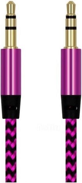 Produktbild JTI 1 m gewebtes 3,5-mm-Aux-Kabel - Rosa (1 m)
