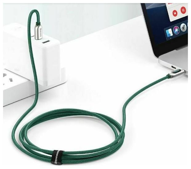 Actual product image Baseus Display Fast Charging Data Cable Type-C to Type-C 100W 2m Green (2 m, USB 2.0)