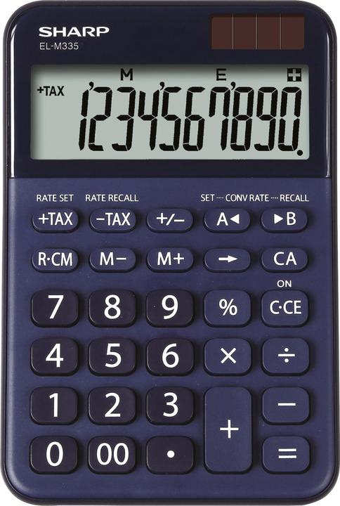 Produktbild Sharp Tischrechner 10-stellig blau (Batterien, Solarzellen)