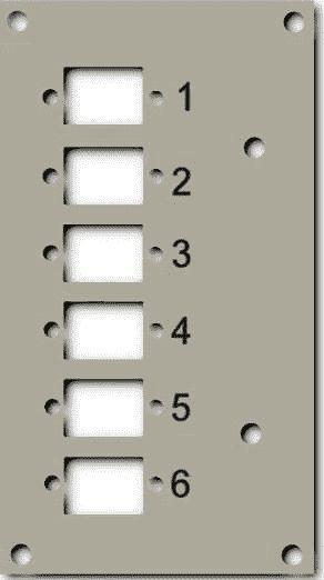 Actual product image EFB Elektronik Front panel for 6 x SC-S, LC-D, E2000® with 2.8mm screw holes