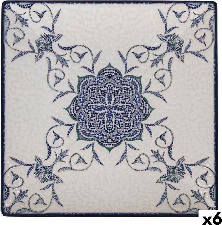 Actual product image La Mer Flacher Teller La Mediterránea Rosetta 24 x 24 x 2 cm (6 Stück) (6 x, 24 cm)