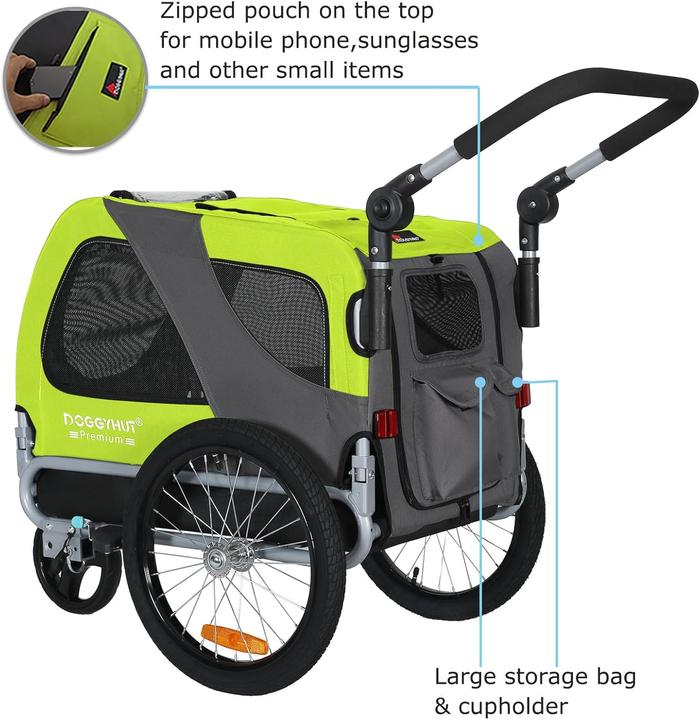 Actual product image Tiggo Premium Hundeanhänger 2-in-1 Buggy & Jogger (bis 23kg)