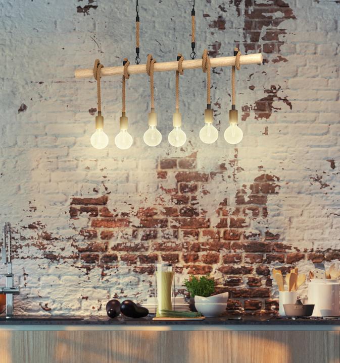Productafbeelding EGLO Hanglamp YOUNGSTOWN 6x E27, Zwart/Bruin (E27)