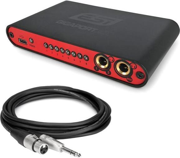 Actual product image ESI Gigaport eX interface with XLR to jack cable 1m (USB)