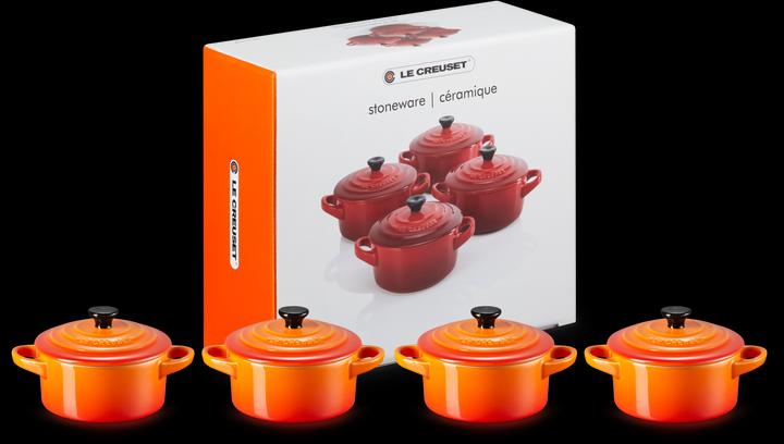 Image du produit Le Creuset Mini-Cocotte set de 4 "rouge four" 0,2 litre (10 cm, Cocotte + faitout, Céramique)