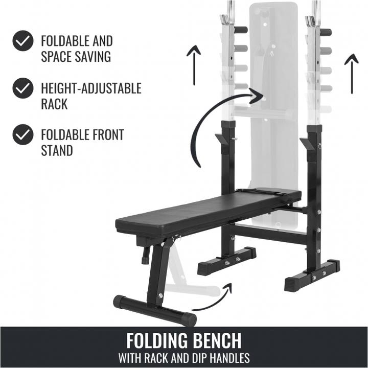 Actual product image Gorilla Sports Weight bench with shelf