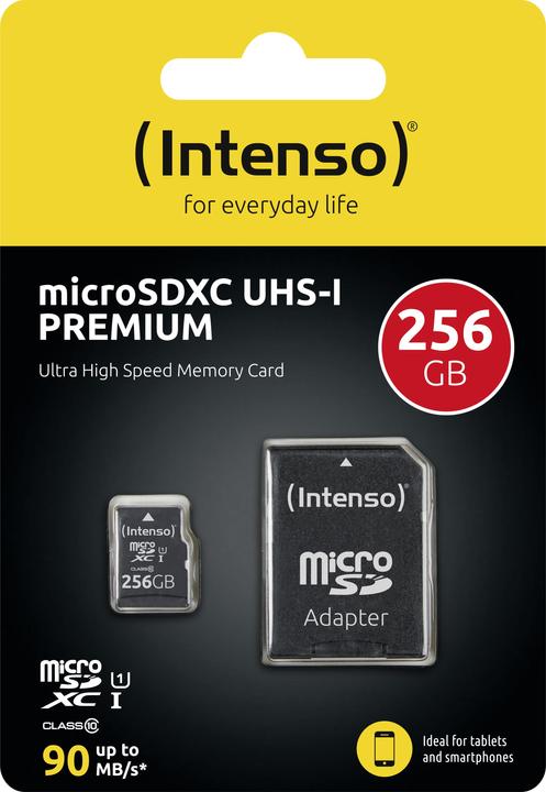 Immagine prodotto Intenso UHS-I Premium (256 GB, microSDXC, U1, UHS-I)