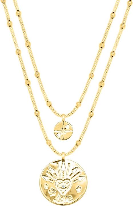 Candy Halskette Heart Eye, 925 Sterling Silber, vergoldet (18k vergoldet, 925er Sterlingsilber, 925 Sterling Silber, 42 - 45 cm)