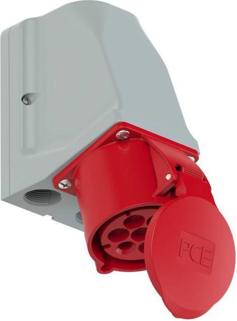 PCE 927-6v Wall box loopable 32A 7p 6h IP44