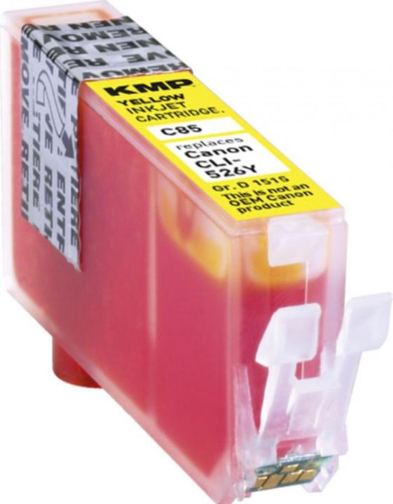 Actual product image KMP C85 Ink Cartridge yellow compatible with Canon CLI-526 Y (Y)
