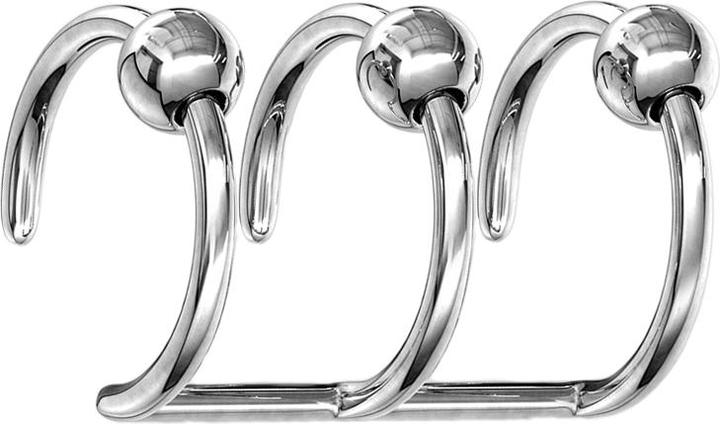 Star Piercing Fake Ear Cuff silber mit 3 Ringen und Kugeln (Chirurgenstahl 316L)