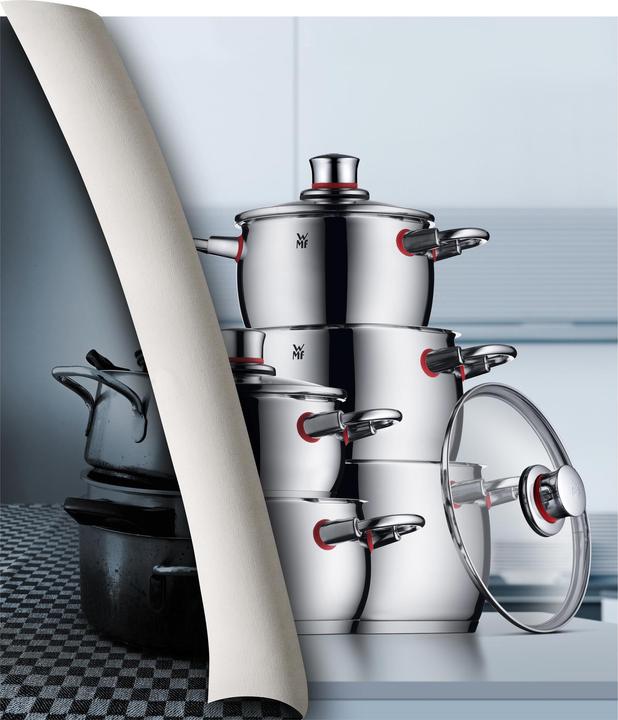 Produktbild WMF Topfset Induktion Kochtopfset 4tlg Glasdeckel QualityOne Edelstahl (20 cm, Pfannenset + Topfset, Edelstahl)