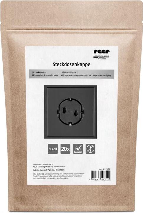 Actual product image Reer Kindersicherungen Steckdosenkappe 20er Pack einfache Montage
