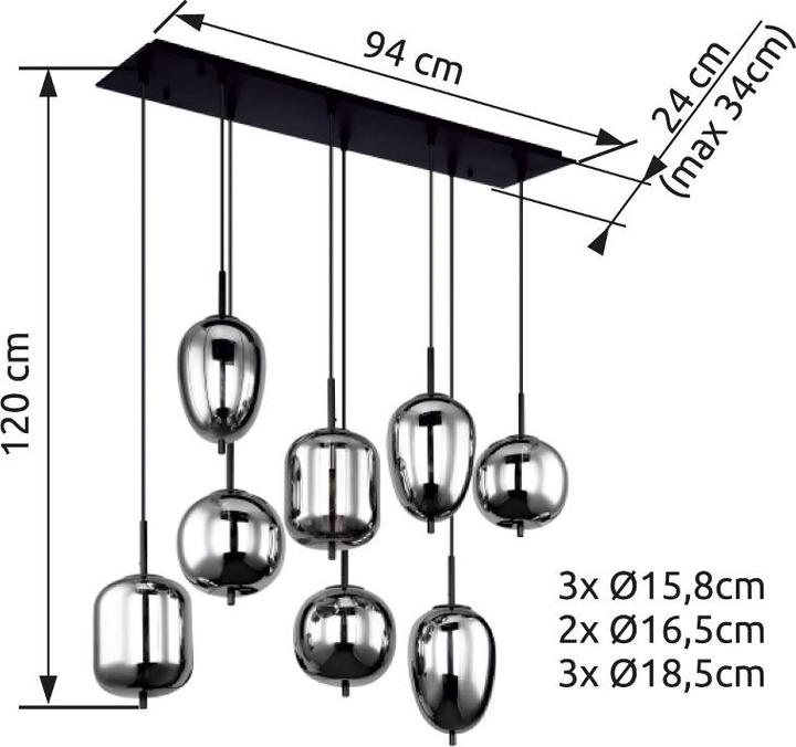Actual product image Globo Blacky (E14)