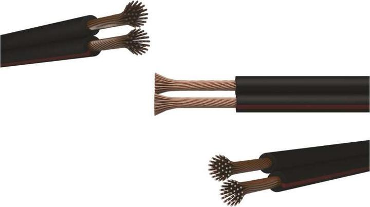 Productafbeelding Emos Twisted pair kabel ECO 2x0,5mm, zwart-rood, 100m (100 m, 0.50 mm²)