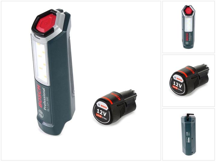 1x Bosch Professional GLI 12V-300 Akku Lampe + 1x Bosch GBA 12V 2,0 Ah Akku