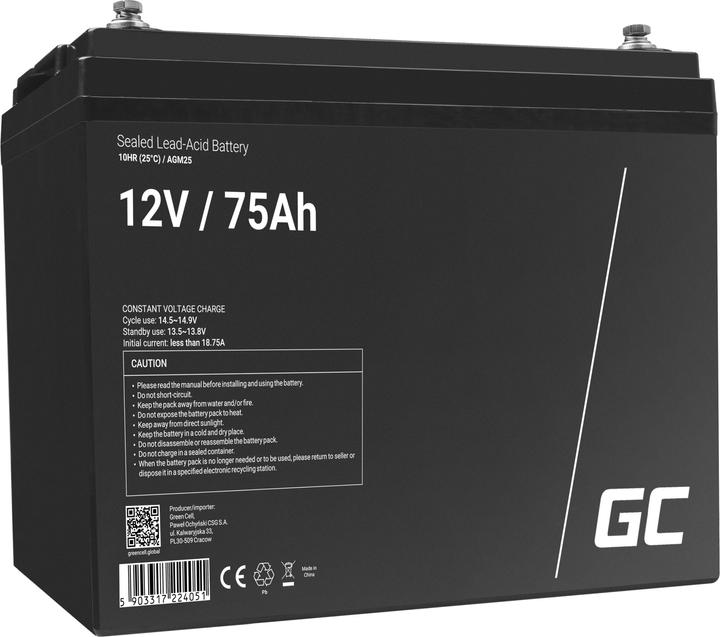 GreenCell AGM Battery 12V (12 V, 75 Ah)