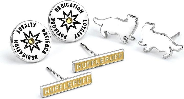 Produktbild Hufflepuff Ohrring Set Versilbert 3Erpack (3% Kupfer, 4% Aluminium, 93% Zink)