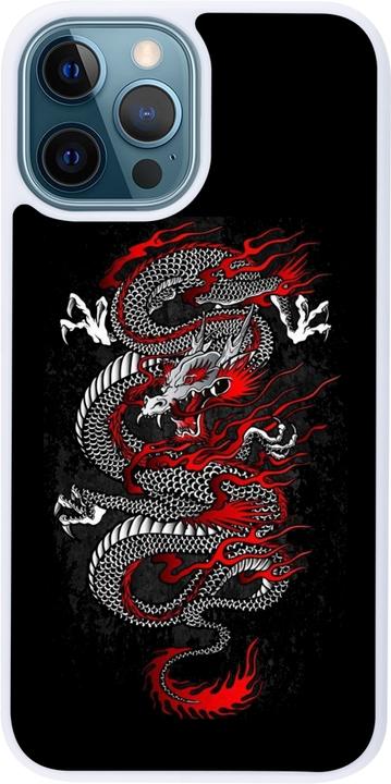 Produktbild PhoneLook Hülle Silikon weiss Japanese style Dragon Tattoo Red Black (Apple iPhone 12)