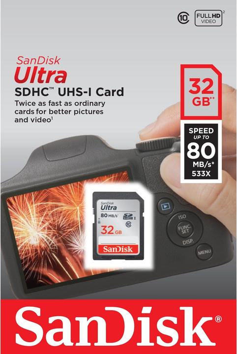 Produktbild SanDisk Ultra U1 (32 GB, SDHC, U1, UHS-I)