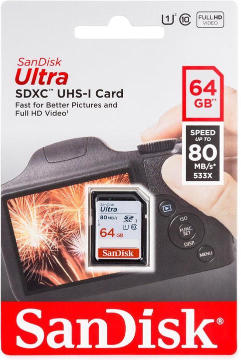 Produktbild SanDisk Ultra U1 (64 GB, SDXC, U1, UHS-I)