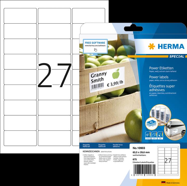 Produktbild HERMA Power Etiketten A4