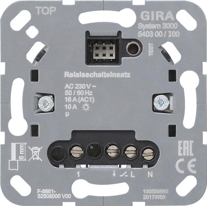 Actual product image Gira System 3000 Relay 540300 Switch insert