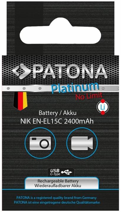 Image du produit Patona Platinum Batterie Nikon ENEL15C USB-C (Batterie de l'appareil photo)