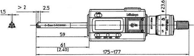 Produktbild Mitutoyo Innenmessschraube 3-Punkt Digital 8-10 mmIP65 Ti-Legierung