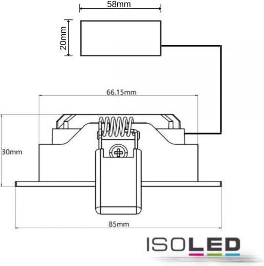 Immagine prodotto Isoled Apparecchio da incasso a LED Slim68 9W bianco angolare dimmerabile Dim-To-Warm (700 lm)