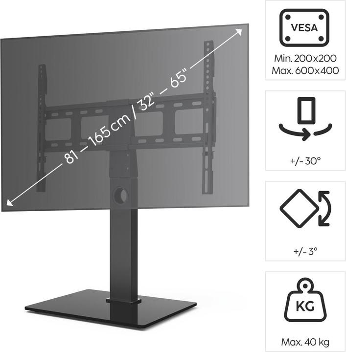 Produktbild Hama TV-Standfuss (Universal, 65", 40 kg)