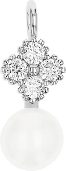 Amor Anhänger für Damen, 925 Sterling Silber, Zirkonia synth., Süsswasserzuchtperle (Silber 925)