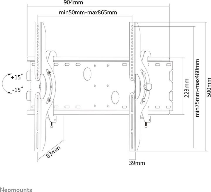 Produktbild Neomounts TV Wandhalterung Flachbildschirm Wandhalter (Wand, 85", 100 kg)