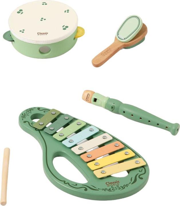 Actual product image Classic World Vintage-Musikinstrumenten-Set aus Holz, 5-teilig.
