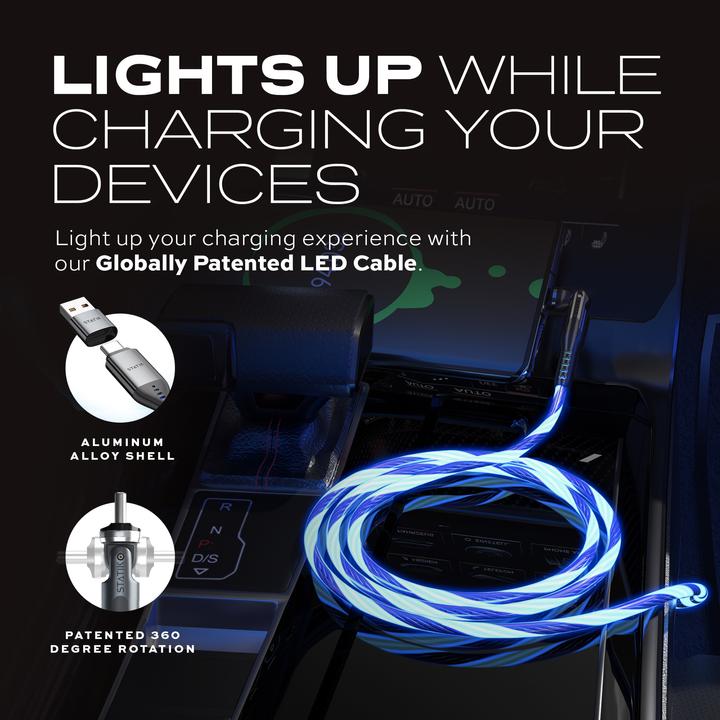 Immagine prodotto Statik 360° drehbares & glowing USB- Cavo C-C 0,9 m (1 m, USB 2.0, 60 W)
