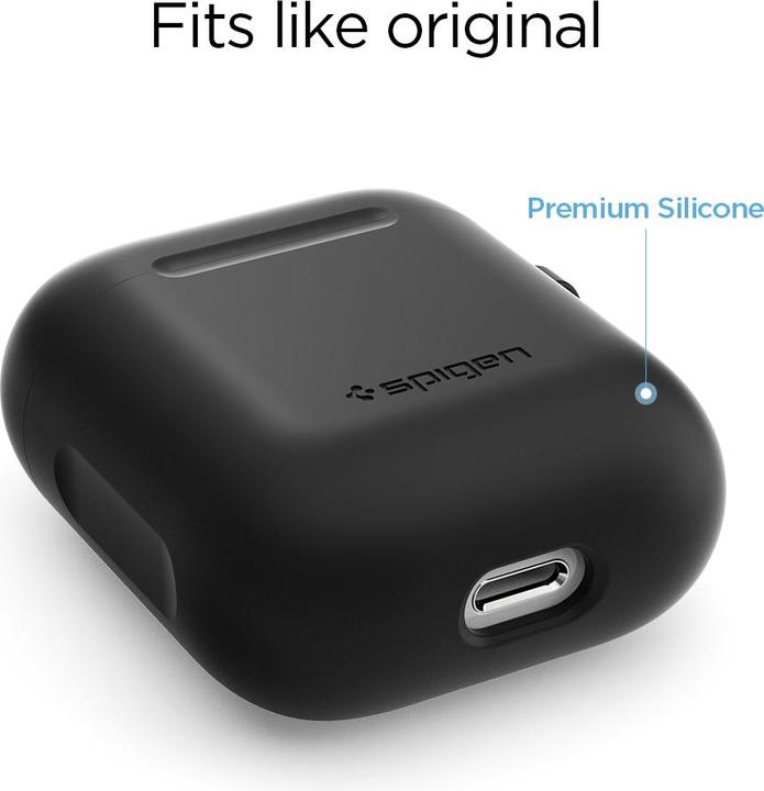 Image du produit Spigen Custodia Silicone Fit Airpods Black (Sac pour écouteurs)